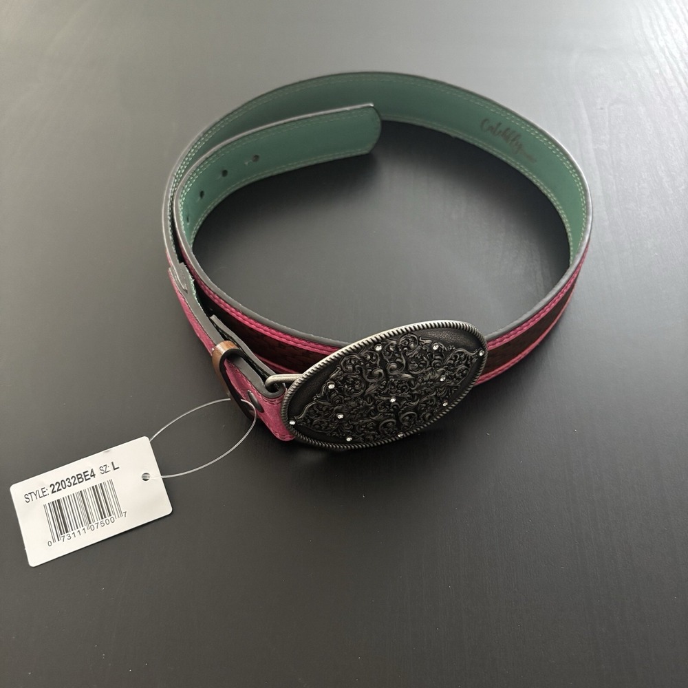 Catchfly Girl's Belt Pink Trim Western Cowgirl Size Large NWT